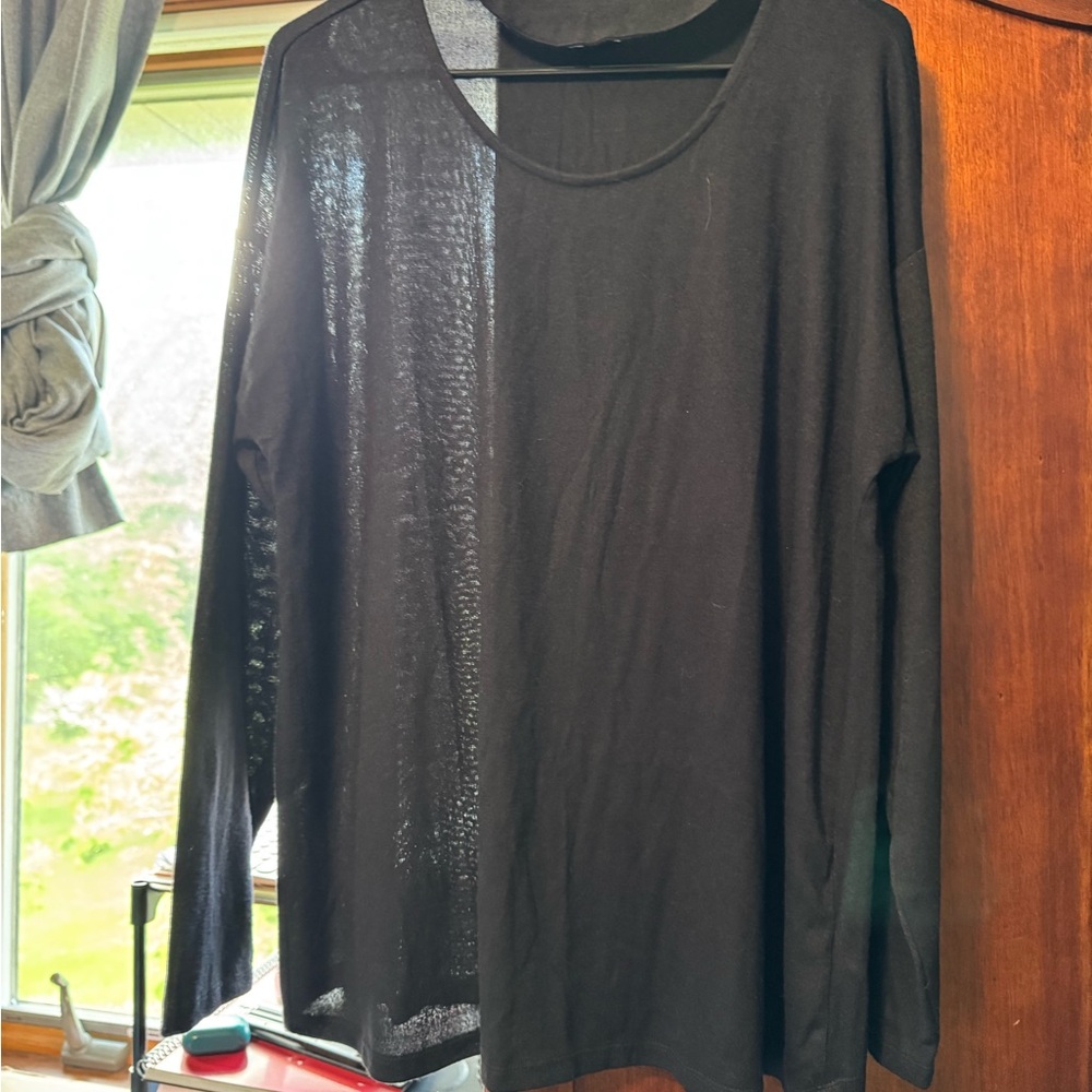 Maurices Elegant Black Sheer Blouse